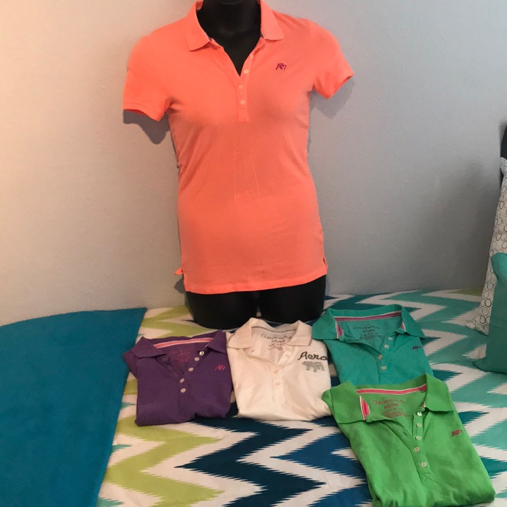 5 Aeropostale polo style shirts